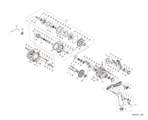 Photo1: [SHIMANO] Genuine Spare Parts for 24 OCEA JIGGER LD 2500HG RIGHT Product code: 046598 **Back-order (Shipping in 3-4 weeks after receiving order)