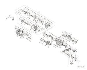 Photo1: [SHIMANO] Genuine Spare Parts for 24 OCEA JIGGER LD 2500MG RIGHT Product code: 046581 **Back-order (Shipping in 3-4 weeks after receiving order)