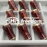 [FHF/fishing house freedom] Wood Handle Knob Round Shape "Karin" (Padouk) Burl Monochrome (1 piece) F-15
