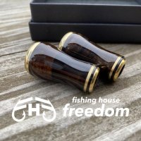 [FHF/fishing house freedom] Wood Handle Knob Round Shape Black Persimmon (1 piece) F-04