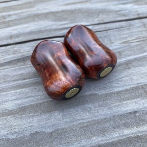 Photo1: [FHF/fishing house freedom] Wood Handle Knob Oval Shape A Rank "Karin" (Padouk) Monochrome Burl (1 piece) F-06