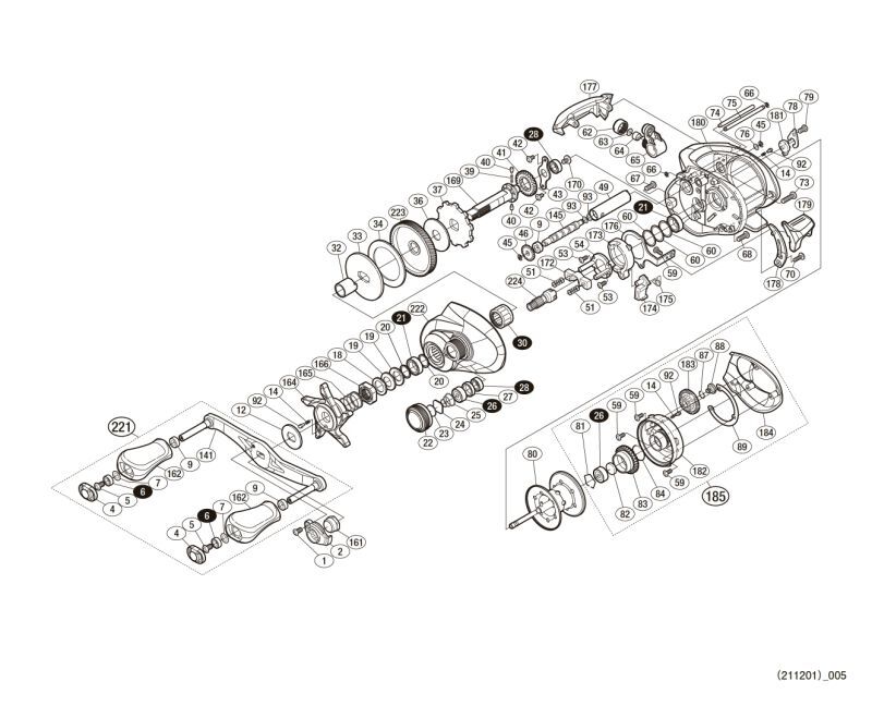 SHIMANO] Genuine Spare Parts for 17 CHRONARCH MGL 151 XG Product 