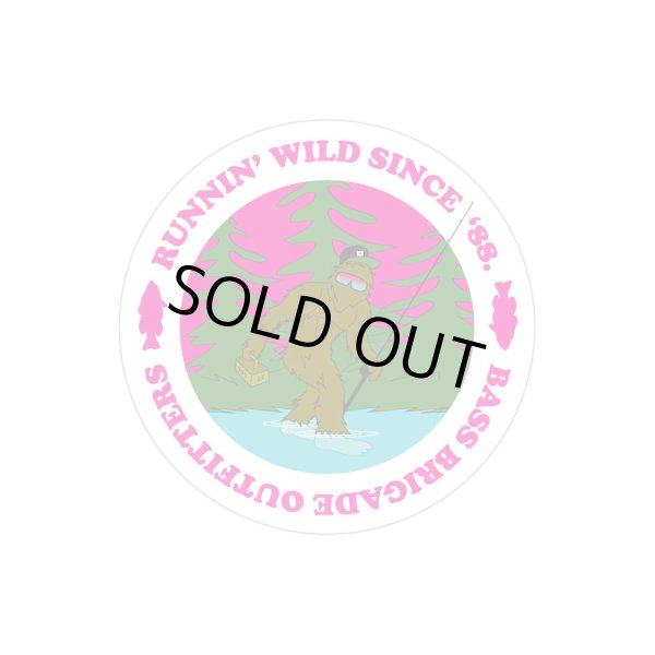 Photo1: [Bass Brigade/バスブリゲード] BASSQUATCH STICKER - HOT PINK (code:BRD012) (1)