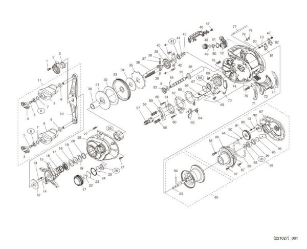 Photo1: [SHIMANO] Genuine Spare Parts for 23 SLX DC 71 XG Product code: 045652 **Back-order (Shipping in 3-4 weeks after receiving order) (1)