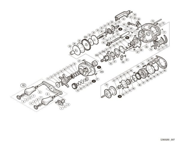 Photo1: [SHIMANO] Genuine Spare Parts for 19 SLX MGL 71 HG Product code: 040497 **Back-order (Shipping in 3-4 weeks after receiving order) (1)