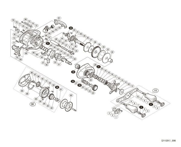 Photo1: [SHIMANO] Genuine Spare Parts for 17 CHRONARCH MGL 150 Product code: 037237 **Back-order (Shipping in 3-4 weeks after receiving order) (1)