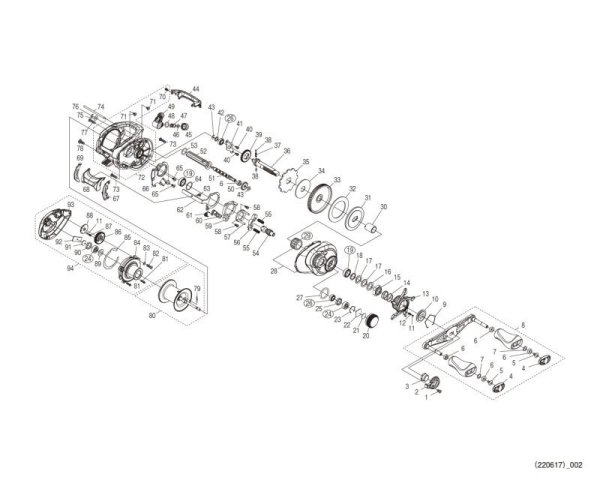 Photo1: [SHIMANO] Genuine Spare Parts for 22 CURADO DC 200XG Product code: 045034 **Back-order (Shipping in 3-4 weeks after receiving order) (1)