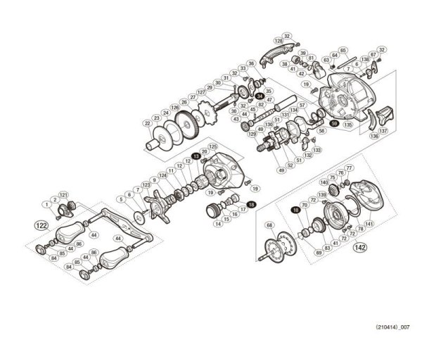 Photo1: [SHIMANO] Genuine Spare Parts for 16 CASITAS MGL 101 Product code: 036148 **Back-order (Shipping in 3-4 weeks after receiving order) (1)