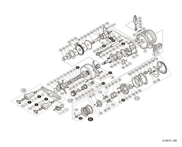 Photo1: [SHIMANO] Genuine Spare Parts for 17 CALCUTTA CONQUEST BFS HG LEFT Product code: 036766**Back-order (Shipping in 3-4 weeks after receiving order) (1)