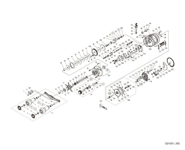 Photo1: [SHIMANO] Genuine Spare Parts for 23 CALCUTTA CONQUEST MD 401XGLH Product code: 045973 **Back-order (Shipping in 3-4 weeks after receiving order) (1)