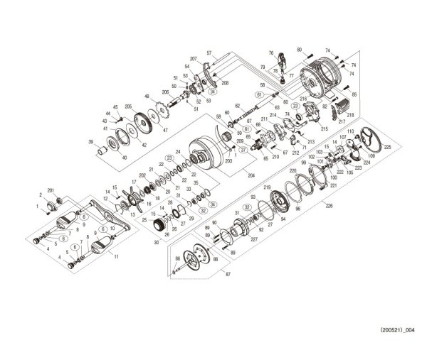 Photo1: [SHIMANO] Genuine Spare Parts for 19-20 CALCUTTA CONQUEST DC 201 HG Product code: 040404**Back-order (Shipping in 3-4 weeks after receiving order) (1)