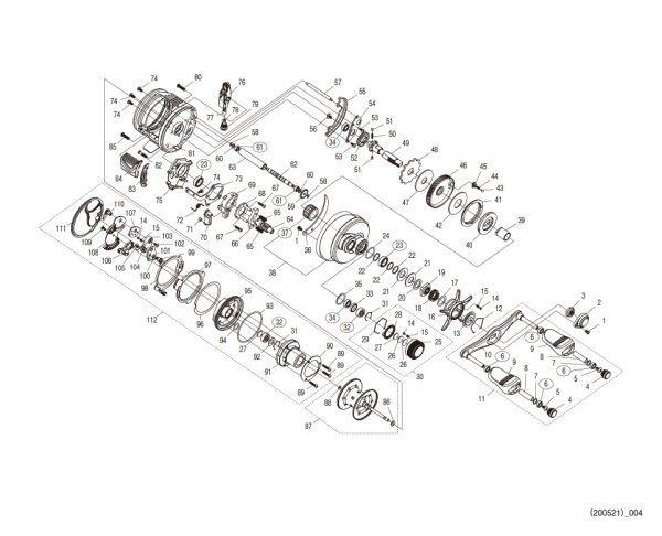 Photo1: [SHIMANO] Genuine Spare Parts for 19-20 CALCUTTA CONQUEST DC 200 HG Product code: 040398**Back-order (Shipping in 3-4 weeks after receiving order) (1)