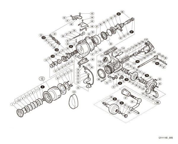 Photo1: [SHIMANO] Genuine Spare Parts for 13 STELLA SW 4000XG Product Code: 030627 **Back-order (Shipping in 3-4 weeks after receiving order) (1)