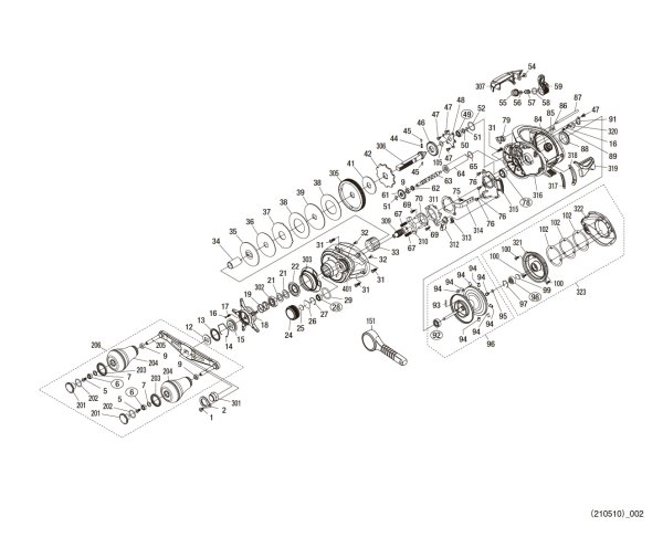 Photo1: [SHIMANO] Genuine Spare Parts for 21 Scorpion MD 301XG LH Product code: 043603 **Back-order (Shipping in 3-4 weeks after receiving order) (1)