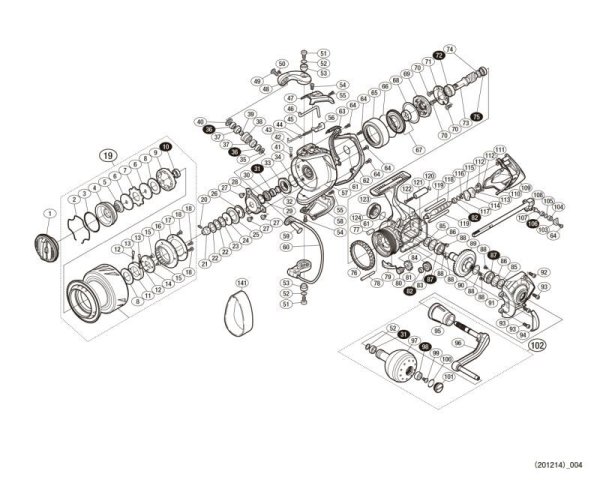 Photo1: [SHIMANO] Genuine Spare Parts for 13 STELLA SW 6000XG Product Code: 037336 **Back-order (Shipping in 3-4 weeks after receiving order) (1)