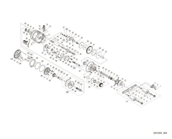 Photo1: [SHIMANO] Genuine Spare Parts for 21-22 CALCUTTA CONQUEST 200XG Product code: 044402 **Back-order (Shipping in 3-4 weeks after receiving order) (1)