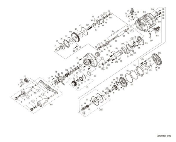 Photo1: [SHIMANO] Genuine Spare Parts for 21-22 CALCUTTA CONQUEST 201 Product code: 042354 **Back-order (Shipping in 3-4 weeks after receiving order) (1)