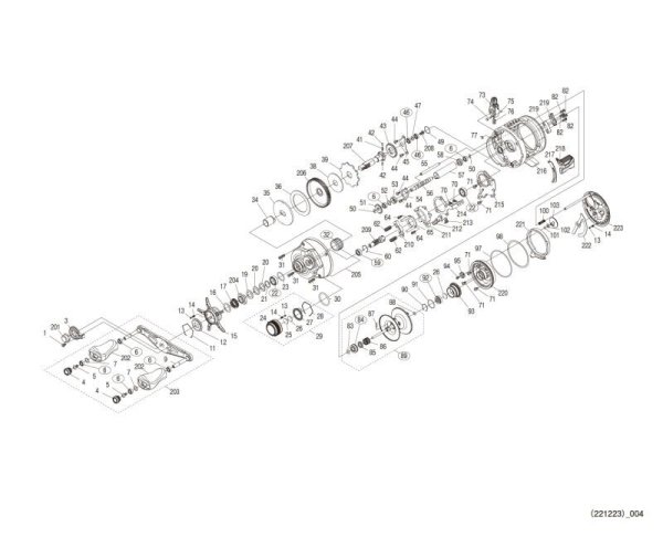 Photo1: [SHIMANO] Genuine Spare Parts for 21-22 CALCUTTA CONQUEST 201XG Product code: 044419 **Back-order (Shipping in 3-4 weeks after receiving order) (1)