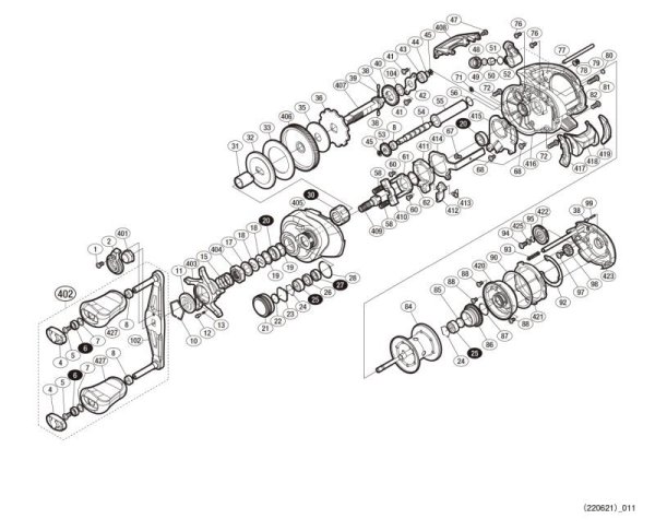 Photo1: [SHIMANO] Genuine Spare Parts for 19 Scorpion MGL 151 XG Product code: 040367 **Back-order (Shipping in 3-4 weeks after receiving order) (1)