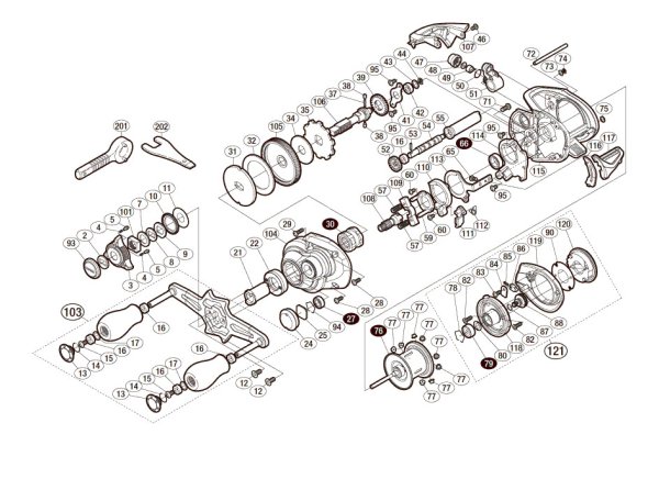 Photo1: [SHIMANO] Genuine Spare Parts for 17 Stephano SS 101HG Product code: 037725 **Back-order (Shipping in 3-4 weeks after receiving order) (1)