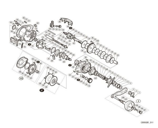 Photo1: [SHIMANO] Genuine Spare Parts for 17 GRAPPLER 300HG Product code: 037435 **Back-order (Shipping in 3-4 weeks after receiving order) (1)