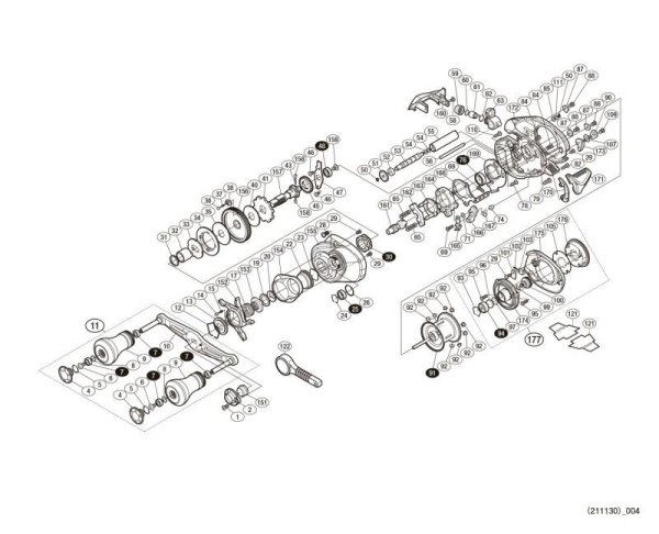 Photo1: [SHIMANO] Genuine Spare Parts for 16 Stile 101PG Product code: 035257 **Back-order (Shipping in 3-4 weeks after receiving order) (1)