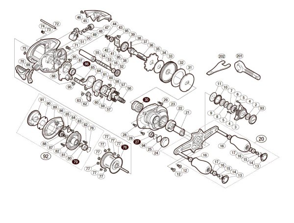 Photo1: [SHIMANO] Genuine Spare Parts for 17 Stephano SS 100HG Product code: 037718 **Back-order (Shipping in 3-4 weeks after receiving order) (1)