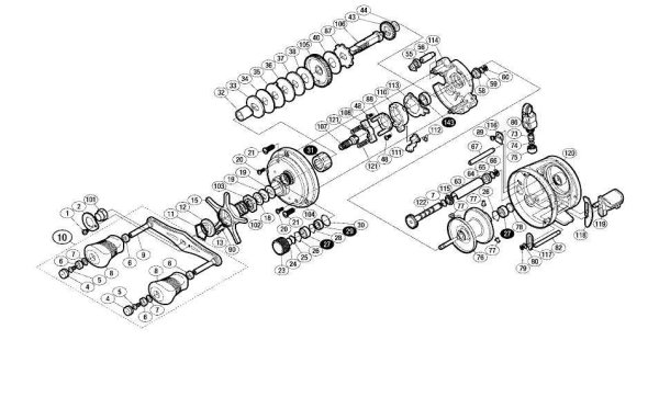 Photo1: [SHIMANO] Genuine Spare Parts for 11-13 OCEA CALCUTTA 11 201HG Product code: 027795 **Back-order (Shipping in 3-4 weeks after receiving order) (1)