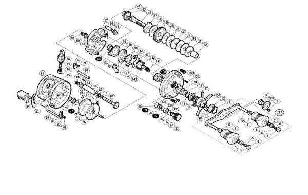 Photo1: [SHIMANO] Genuine Spare Parts for 11-13 OCEA CALCUTTA 12 200PG Product code: 029164 **Back-order (Shipping in 3-4 weeks after receiving order) (1)