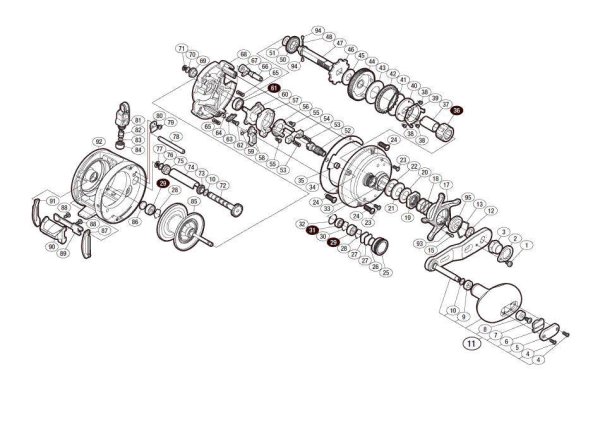 Photo1: [SHIMANO] Genuine Spare Parts for 11-13 OCEA CALCUTTA 13 300HG Product code: 030580 **Back-order (Shipping in 3-4 weeks after receiving order) (1)