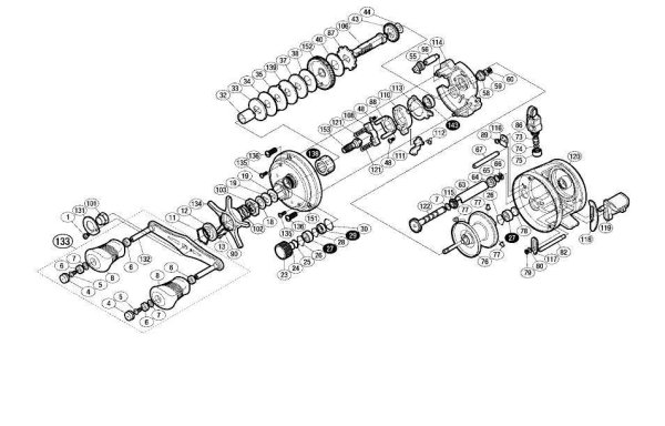 Photo1: [SHIMANO] Genuine Spare Parts for 11-13 OCEA CALCUTTA 12 201PG Product code: 029171 **Back-order (Shipping in 3-4 weeks after receiving order) (1)