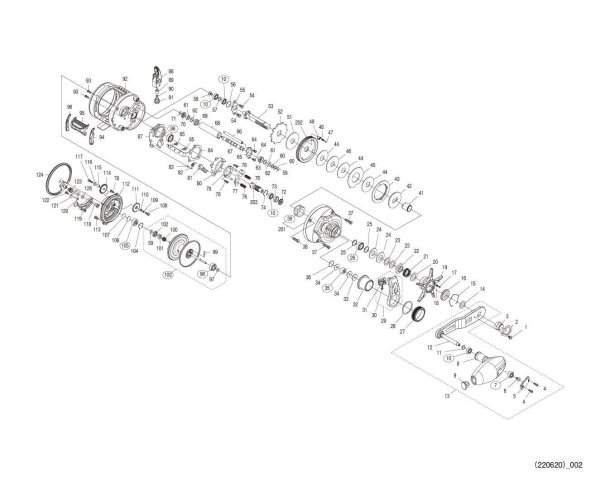 Photo1: [SHIMANO] Genuine Spare Parts for 22-23 OCEA CONQUEST 300XG RIGHT Product code: 044464 **Back-order (Shipping in 3-4 weeks after receiving order) (1)