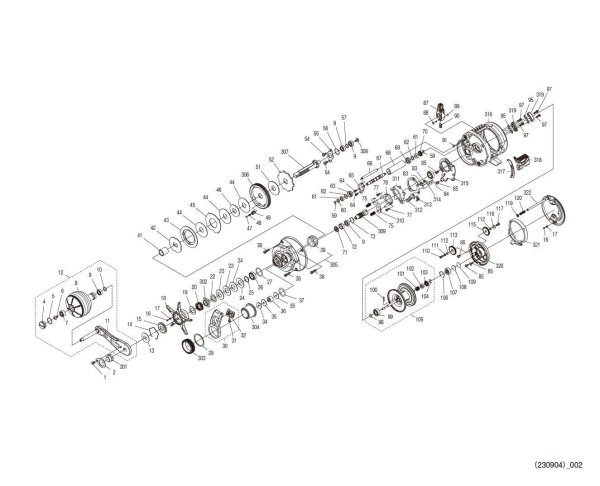 Photo1: [SHIMANO] Genuine Spare Parts for 22-23 OCEA CONQUEST 201HG LEFT Product code: 046291 **Back-order (Shipping in 3-4 weeks after receiving order) (1)