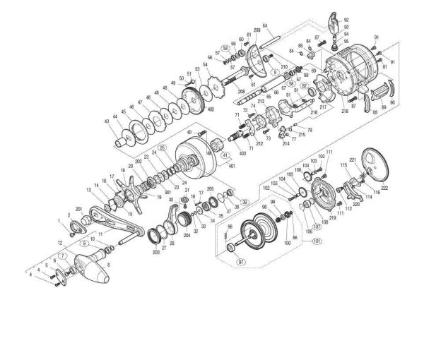 Photo1: [SHIMANO] Genuine Spare Parts for 19-20 OCEA CONQUEST LIMITED 19 301PG Product code: 040657 **Back-order (Shipping in 3-4 weeks after receiving order) (1)