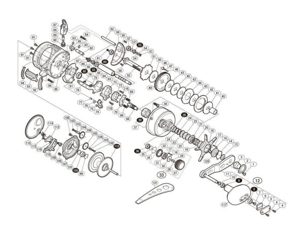 Photo1: [SHIMANO] Genuine Spare Parts for 14-16 OCEA CONQUEST 15 300HG Product code: 034021 **Back-order (Shipping in 3-4 weeks after receiving order) (1)