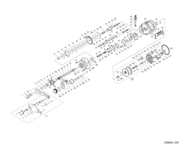 Photo1: [SHIMANO] Genuine Spare Parts for 22-23 OCEA CONQUEST 301PG LEFT Product code: 044433 **Back-order (Shipping in 3-4 weeks after receiving order) (1)