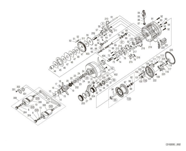 Photo1: [SHIMANO] Genuine Spare Parts for 19-20 OCEA CONQUEST LIMITED 20 201PG Product code: 041869 **Back-order (Shipping in 3-4 weeks after receiving order) (1)