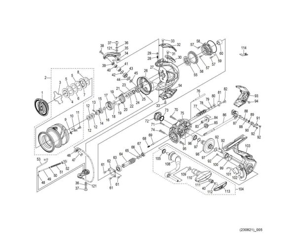 Photo1: [SHIMANO] Genuine Spare Parts for 23 STRADIC C3000XG Product Code: 045867 **Back-order (Shipping in 3-4 weeks after receiving order) (1)