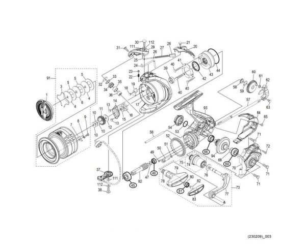 Photo1: [SHIMANO] Genuine Spare Parts for 21 NASCI 4000XG Product Code: 043238 **Back-order (Shipping in 3-4 weeks after receiving order) (1)