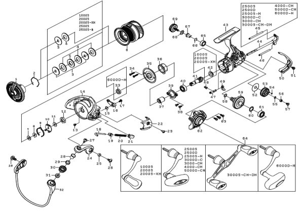 Photo1: [DAIWA] Genuine Spare Parts for 20 REVROS LT2500S-H Product code: 00060065 **Back-order (Shipping in 3-4 weeks after receiving order) (1)