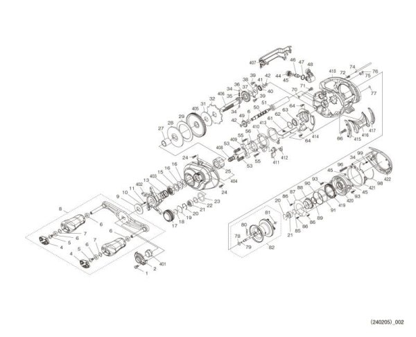 Photo1: [SHIMANO] Genuine Spare Parts for 24 SLX 71XG LEFT Product code: 047007 **Back-order (Shipping in 3-4 weeks after receiving order) (1)