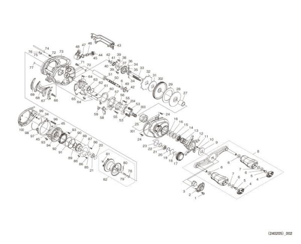 Photo1: [SHIMANO] Genuine Spare Parts for 24 SLX 70 RIGHT Product code: 046956 **Back-order (Shipping in 3-4 weeks after receiving order) (1)