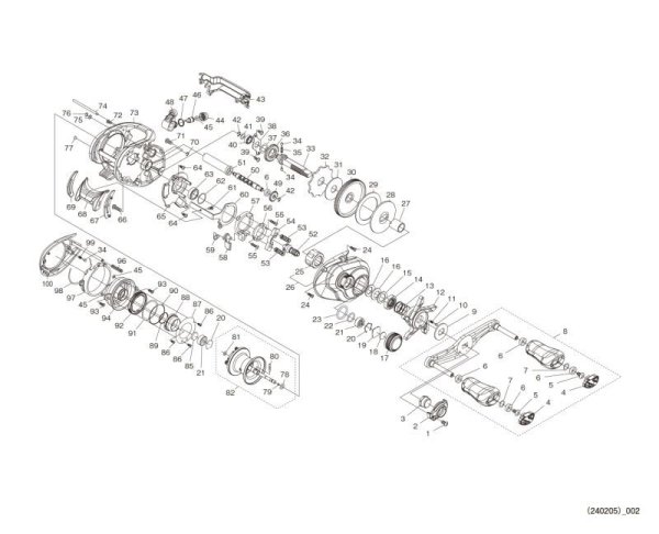 Photo1: [SHIMANO] Genuine Spare Parts for 24 SLX 70XG RIGHT Product code: 046994 **Back-order (Shipping in 3-4 weeks after receiving order) (1)