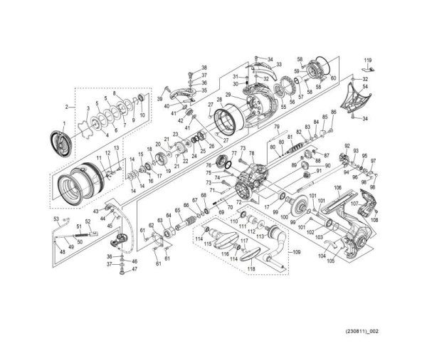 Photo1: [SHIMANO] Genuine Spare Parts for 24 TWIN POWER C3000 Product Code: 046802 **Back-order (Shipping in 3-4 weeks after receiving order) (1)