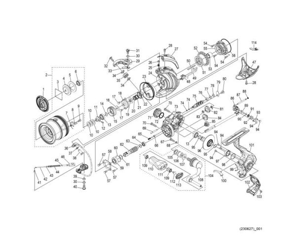 Photo1: [SHIMANO] Genuine Spare Parts for 24 TWIN POWER C2000S Product Code: 046765 **Back-order (Shipping in 3-4 weeks after receiving order) (1)