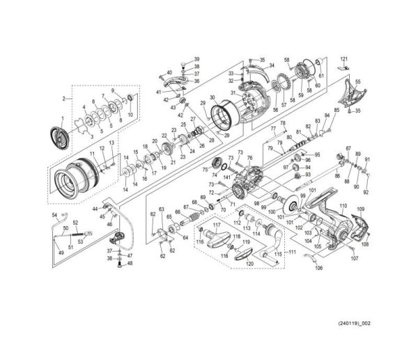 Photo1: [SHIMANO] Genuine Spare Parts for 24 TWIN POWER 4000M Product Code: 046840 **Back-order (Shipping in 3-4 weeks after receiving order) (1)