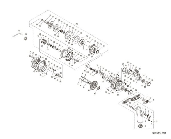 Photo1: [SHIMANO] Genuine Spare Parts for 24 OCEA JIGGER LD 2500MG RIGHT Product code: 046581 **Back-order (Shipping in 3-4 weeks after receiving order) (1)