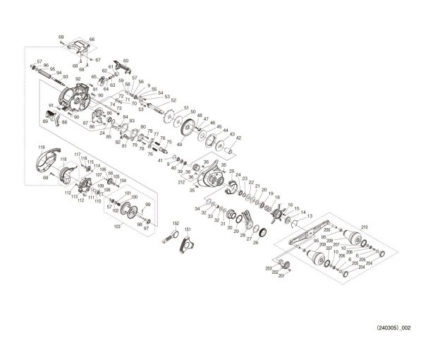 Photo1: [SHIMANO] Genuine Spare Parts for 24 Barchetta PREMIUM 150DH RIGHT Product code: 047298 **Back-order (Shipping in 3-4 weeks after receiving order) (1)