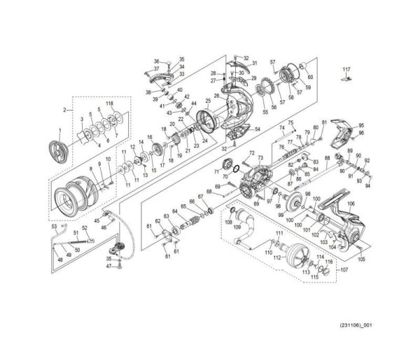 Photo1: [SHIMANO] Genuine Spare Parts for 24 STRADIC SW 4000HG Product Code: 047373 **Back-order (Shipping in 3-4 weeks after receiving order) (1)