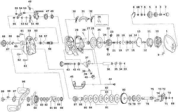 Photo1: [DAIWA] Genuine Spare Parts for 07 STEEZ 100HL Product code: 00614063 **Back-order (Shipping in 3-4 weeks after receiving order) (1)